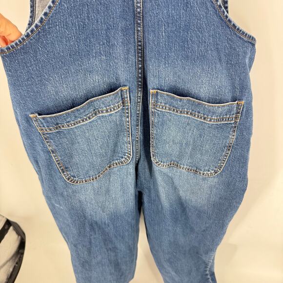 J.Crew Factory Denim Overalls Medium Wash Adjustable Straps Size Large - Picture 6 of 11
